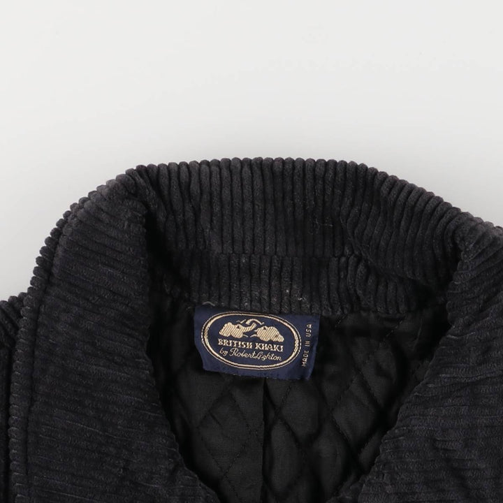 British Khaki Corduroy Jacket, Made in USA, Women's Size M cotton black type Vintage Second Hand