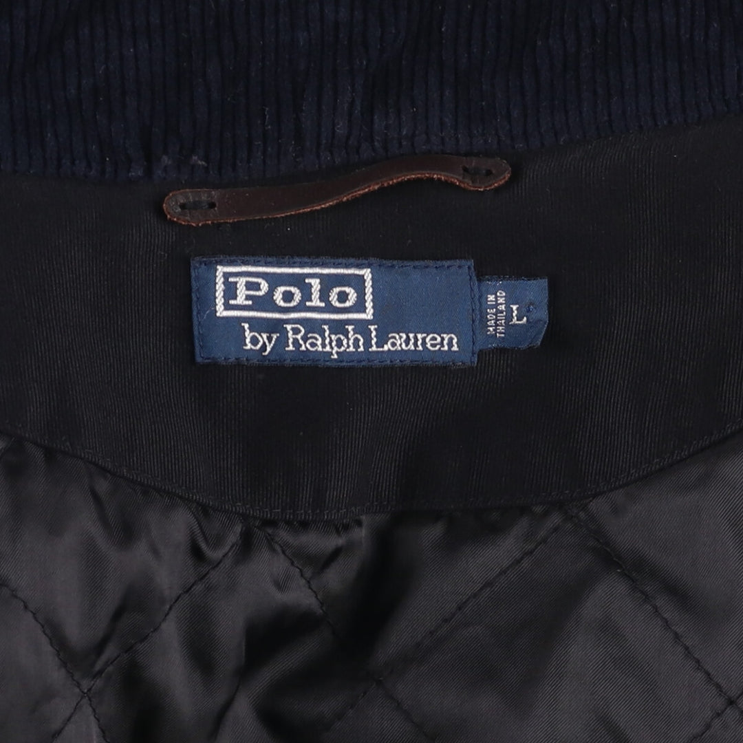 Ralph Lauren POLO by Ralph Lauren padded puffer jacket, men's size L cotton black type Vintage Second Hand