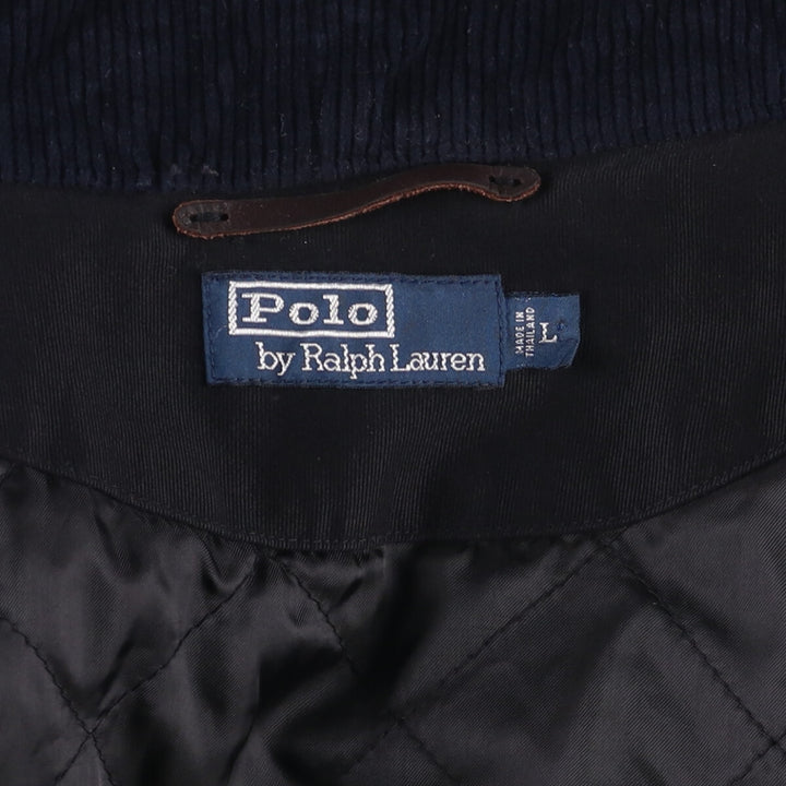 Ralph Lauren POLO by Ralph Lauren padded puffer jacket, men's size L cotton black type Vintage Second Hand