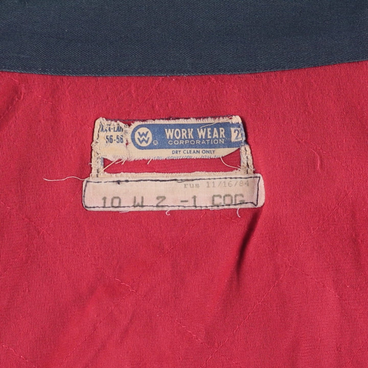 Oversized 70s-80'S WORK WEAR CORPORATION work jacket, men's size XXXL unclear navy blue type Vintage Second Hand
