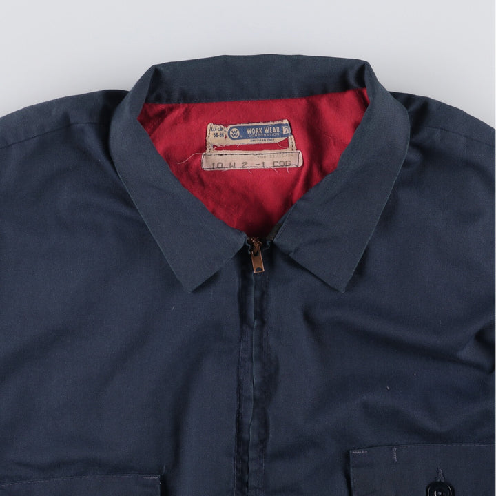 Oversized 70s-80'S WORK WEAR CORPORATION work jacket, men's size XXXL unclear navy blue type Vintage Second Hand