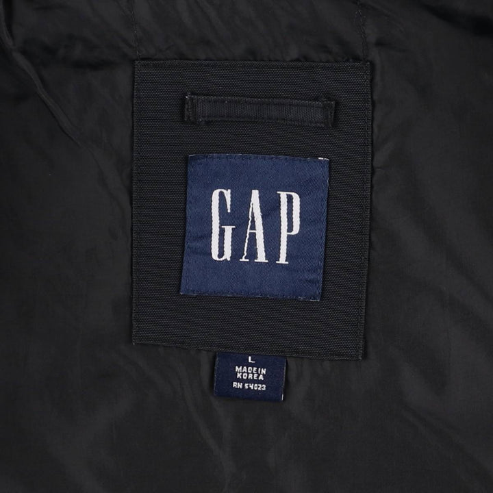 2000'S GAP collared windbreaker, men's size L unclear black type Vintage Second Hand
