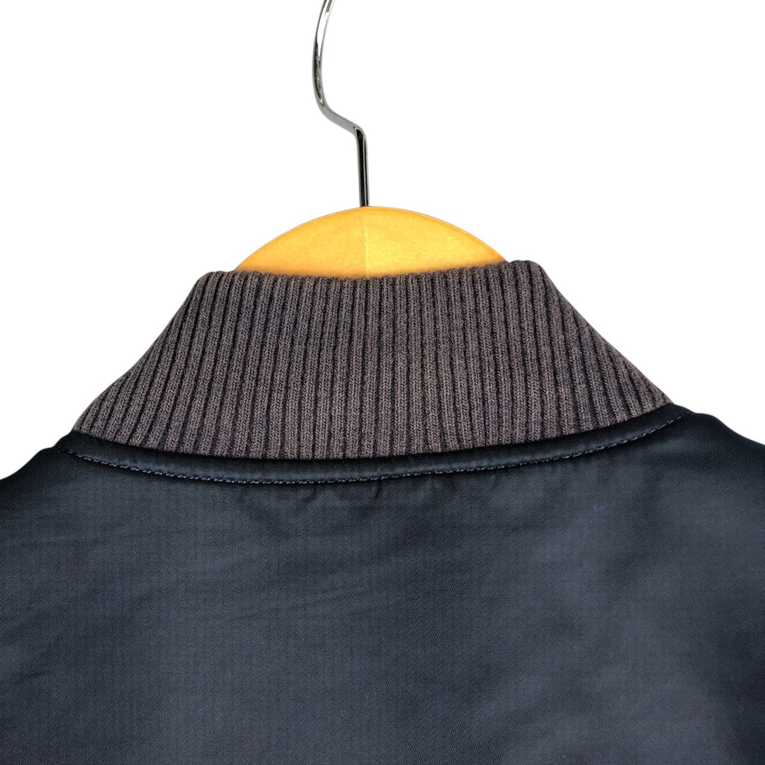 Civilian Alpha MA-1 style padded military flight jacket, men's size small Nylon navy blue type Vintage Second Hand