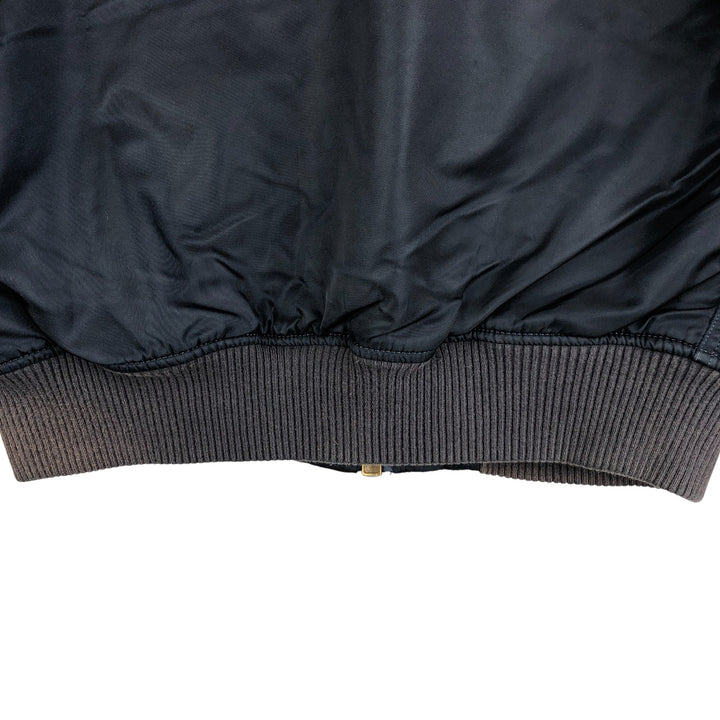 Civilian Alpha MA-1 style padded military flight jacket, men's size small Nylon navy blue type Vintage Second Hand