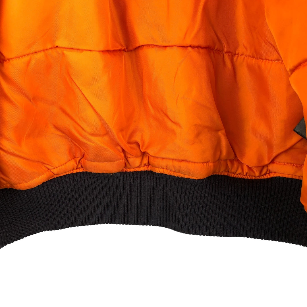 Civilian Alpha MA-1 style padded military flight jacket, men's size small Nylon navy blue type Vintage Second Hand