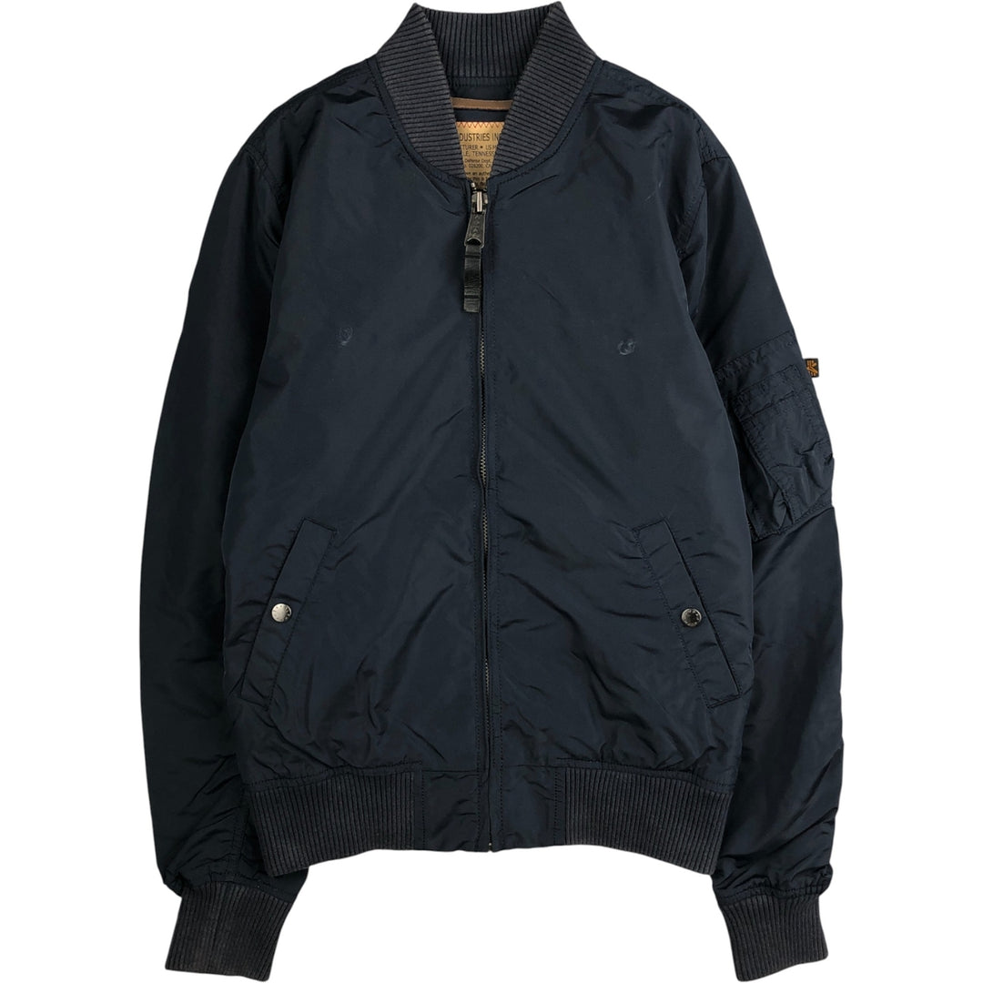 Civilian Alpha MA-1 Military Flight Jacket, Men's Size Small Nylon navy blue type Vintage Second Hand