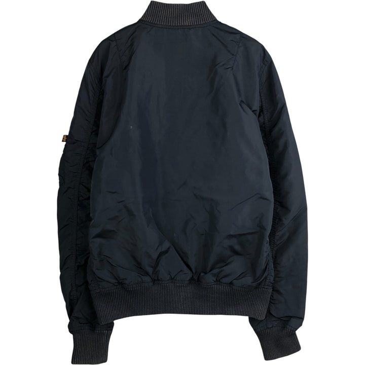 Civilian Alpha MA-1 Military Flight Jacket, Men's Size Small Nylon navy blue type Vintage Second Hand