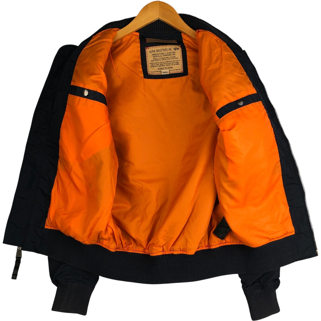 Civilian Alpha MA-1 Military Flight Jacket, Men's Size Small Nylon navy blue type Vintage Second Hand