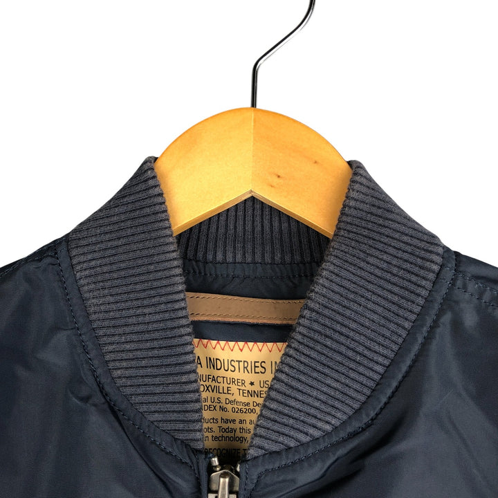 Civilian Alpha MA-1 Military Flight Jacket, Men's Size Small Nylon navy blue type Vintage Second Hand