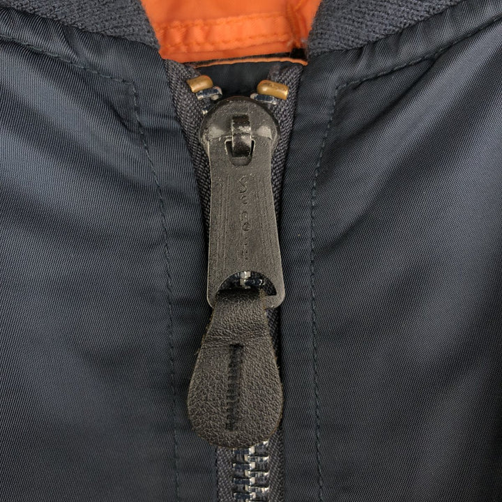 Civilian Schott MA-1 Military Flight Jacket, Men's Size XL Nylon navy blue type Vintage Second Hand