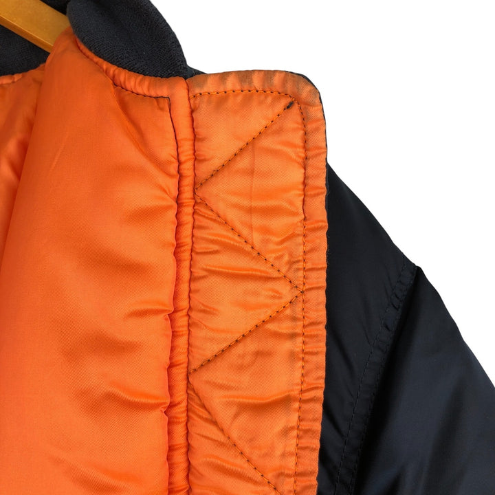 Civilian Schott MA-1 Military Flight Jacket, Men's Size XL Nylon navy blue type Vintage Second Hand