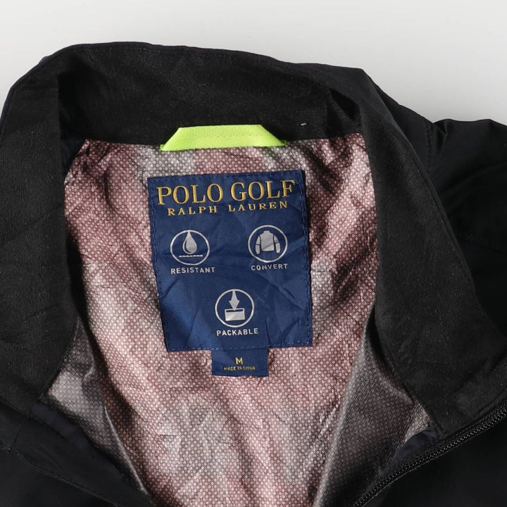 Ralph Lauren Polo Golf Check Pattern Buffalo Check Packable Half-Zip Warm-Up Pullover polyester black type Vintage Second Hand