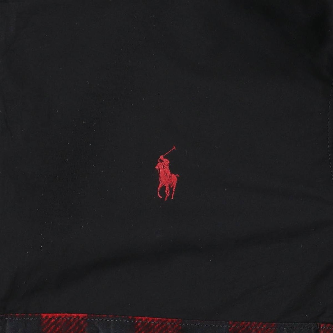 Ralph Lauren Polo Golf Check Pattern Buffalo Check Packable Half-Zip Warm-Up Pullover polyester black type Vintage Second Hand