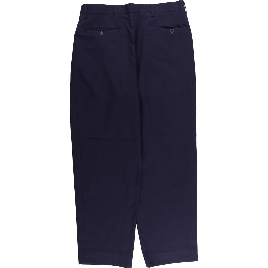 Vintage PONTI three-pleat wool pants and slacks, made in Italy, men's size W33. wool navy blue type Vintage Second Hand