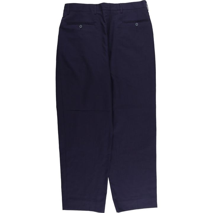 Vintage PONTI three-pleat wool pants and slacks, made in Italy, men's size W33. wool navy blue type Vintage Second Hand