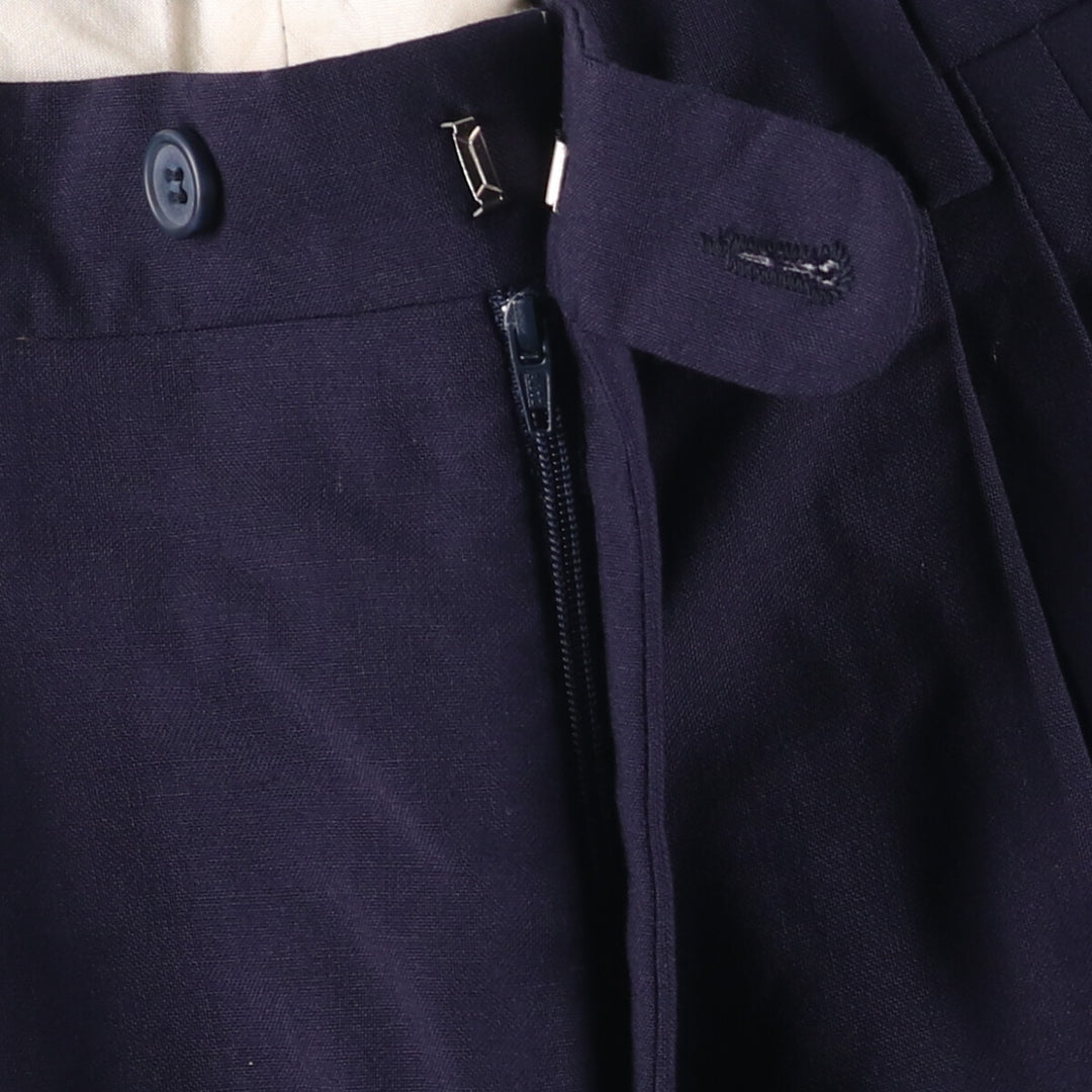 Vintage PONTI three-pleat wool pants and slacks, made in Italy, men's size W33. wool navy blue type Vintage Second Hand