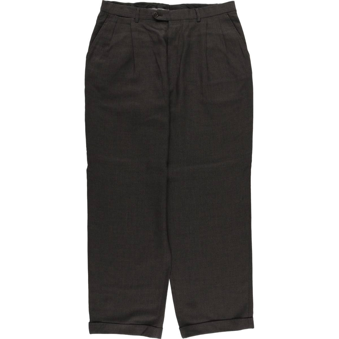 Two-pleat slacks pants for men, size W36 unclear gray type Vintage Second Hand