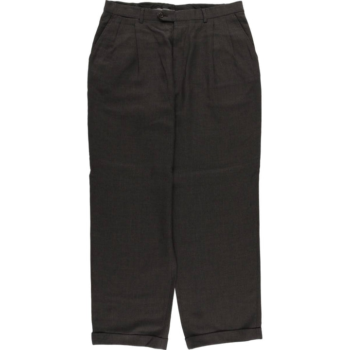 Two-pleat slacks pants for men, size W36 unclear gray type Vintage Second Hand
