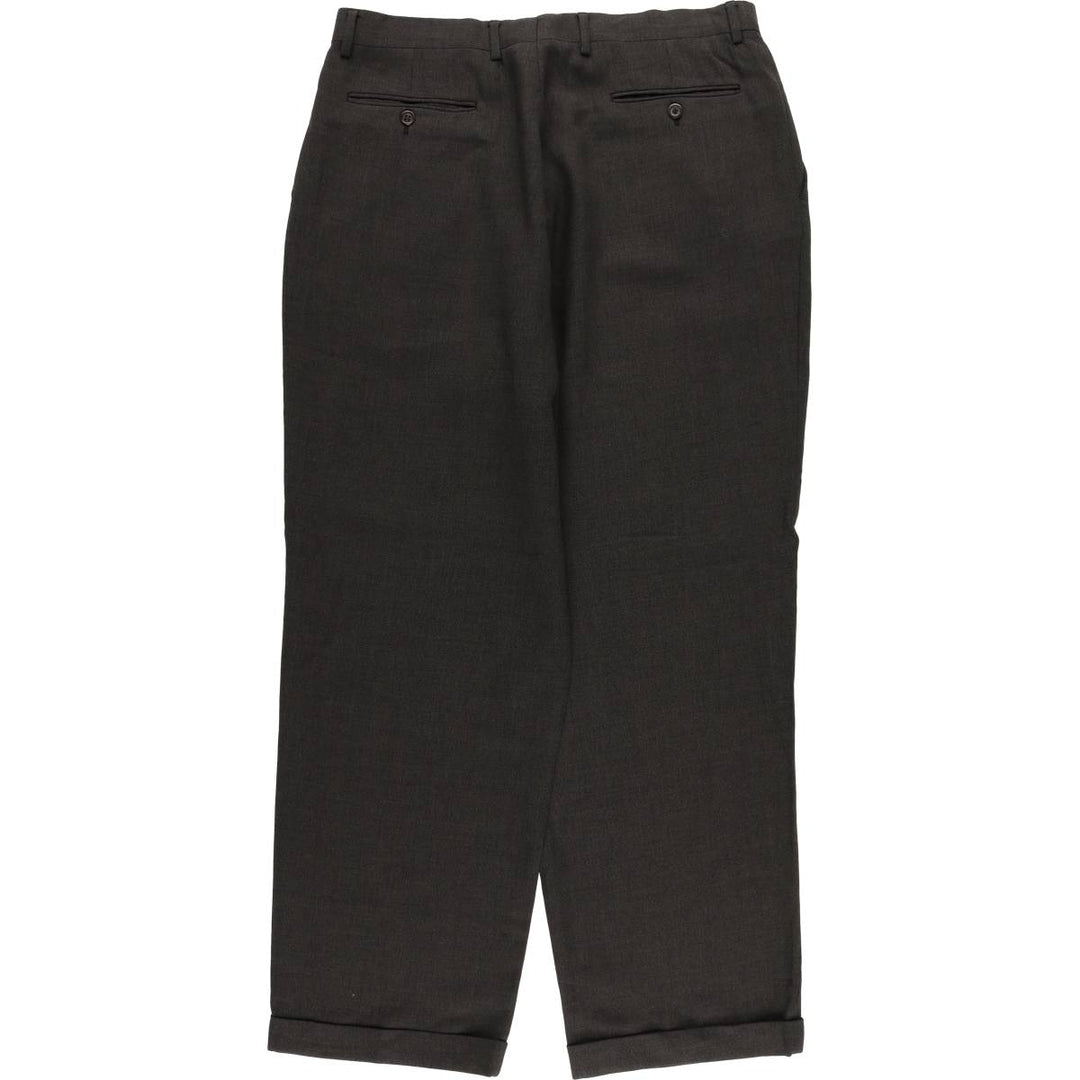 Two-pleat slacks pants for men, size W36 unclear gray type Vintage Second Hand