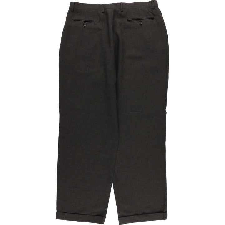 Two-pleat slacks pants for men, size W36 unclear gray type Vintage Second Hand