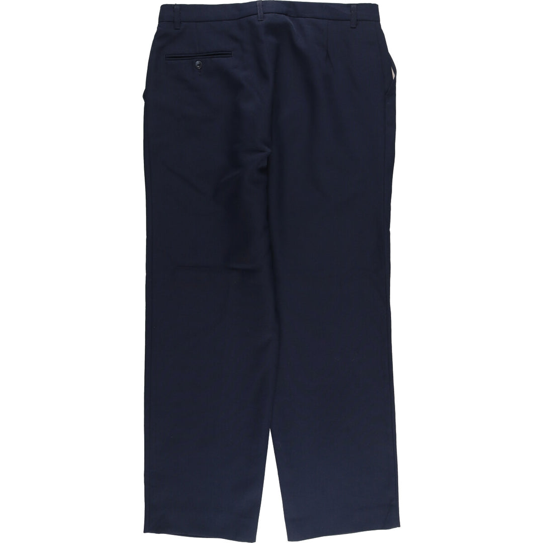 Vintage 80s-90'S Two-pleat Slacks, Made in USA, Men's Size 34 unclear navy blue type Vintage Second Hand
