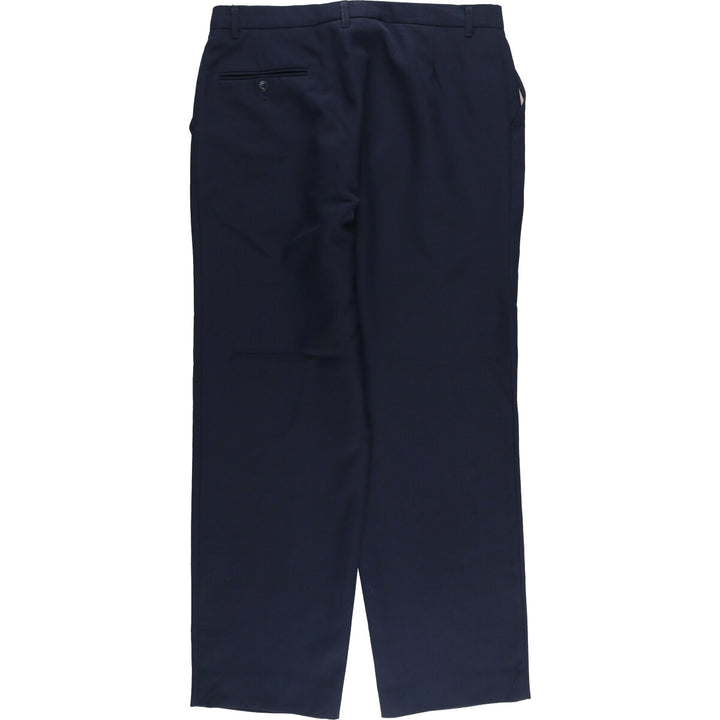 Vintage 80s-90'S Two-pleat Slacks, Made in USA, Men's Size 34 unclear navy blue type Vintage Second Hand