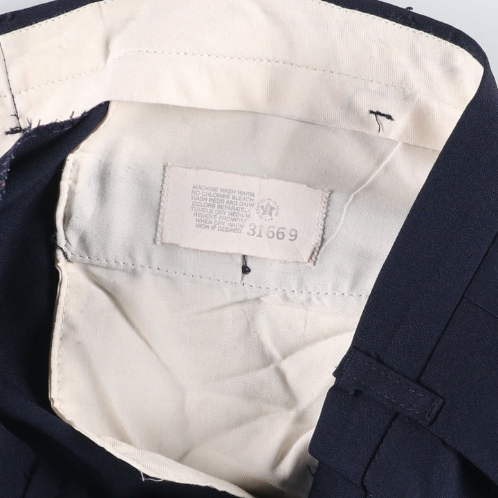 Vintage 80s-90'S Two-pleat Slacks, Made in USA, Men's Size 34 unclear navy blue type Vintage Second Hand