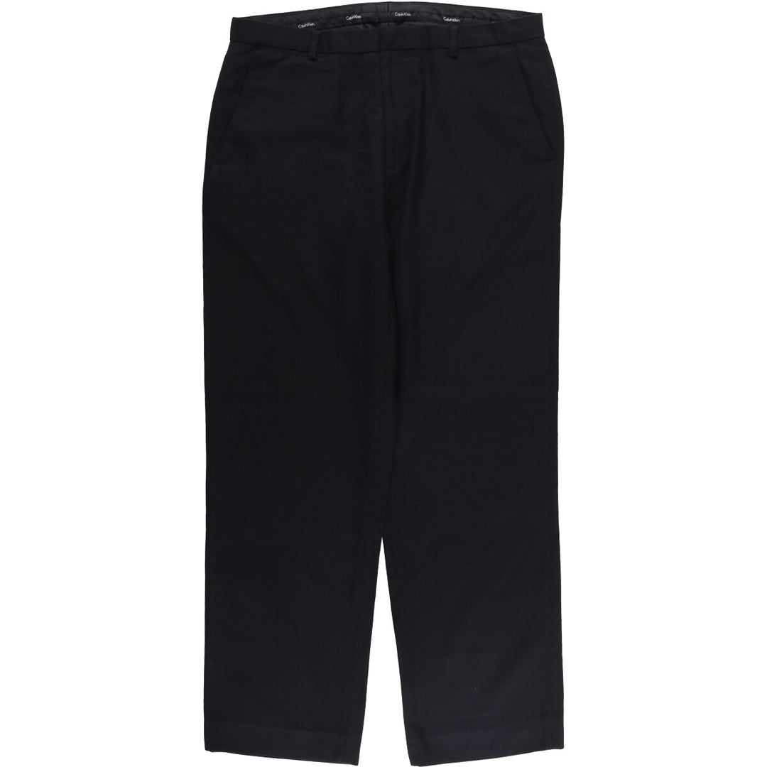 Calvin Klein Slacks Pants for Men, W35 polyester black type Vintage Second Hand