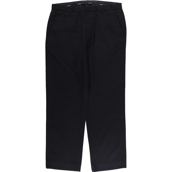 Calvin Klein Slacks Pants for Men, W35 polyester black type Vintage Second Hand