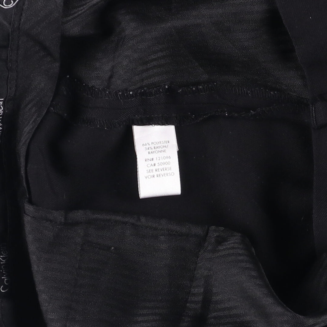 Calvin Klein Slacks Pants for Men, W35 polyester black type Vintage Second Hand