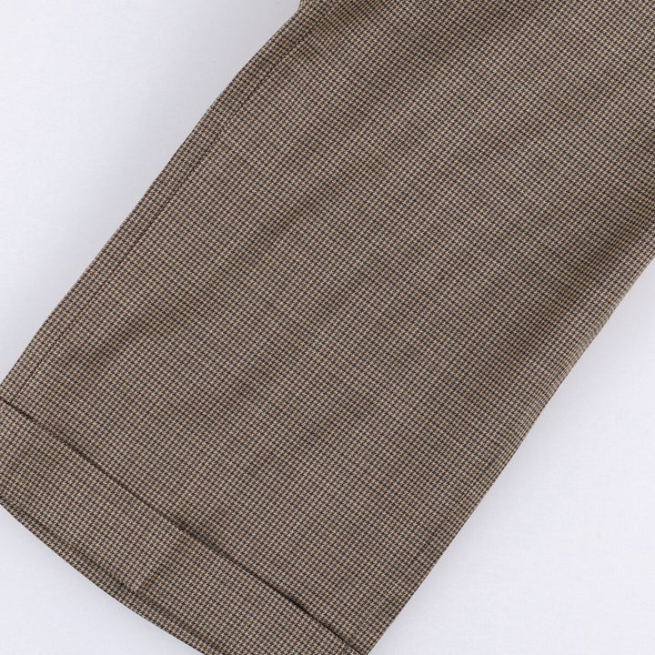 Ralph Lauren LAUREN Houndstooth Pattern Two-pleat Wool Pants Slacks Men's Size W33 wool brown type Vintage Second Hand