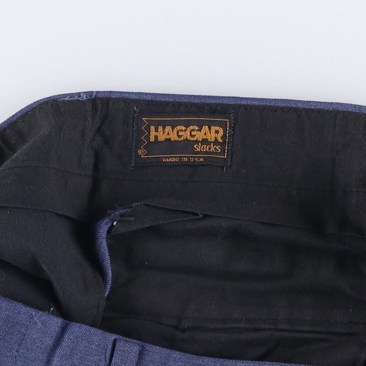 Vintage 70s-80'S Haggar flare pants, made in the USA, men's size 36. unclear blue type Vintage Second Hand