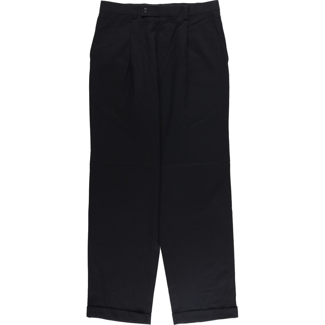 Calvin Klein One-Tuck Wool Pants, Slacks, W32x32L, Men's Size W32 wool black type Vintage Second Hand