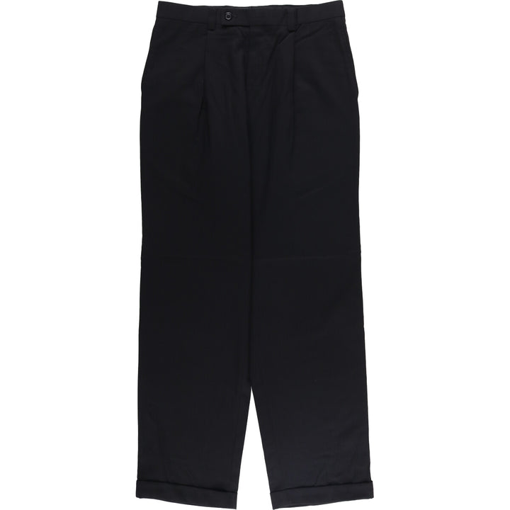 Calvin Klein One-Tuck Wool Pants, Slacks, W32x32L, Men's Size W32 wool black type Vintage Second Hand