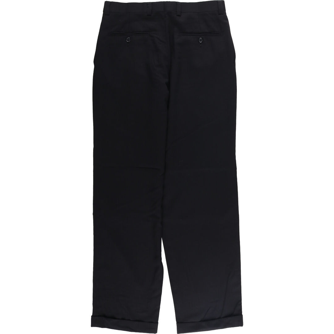 Calvin Klein One-Tuck Wool Pants, Slacks, W32x32L, Men's Size W32 wool black type Vintage Second Hand