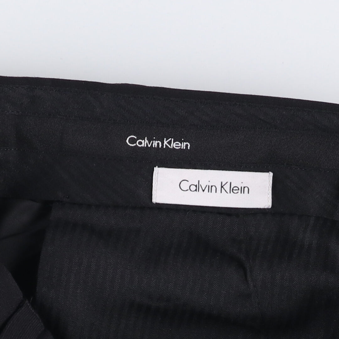 Calvin Klein One-Tuck Wool Pants, Slacks, W32x32L, Men's Size W32 wool black type Vintage Second Hand