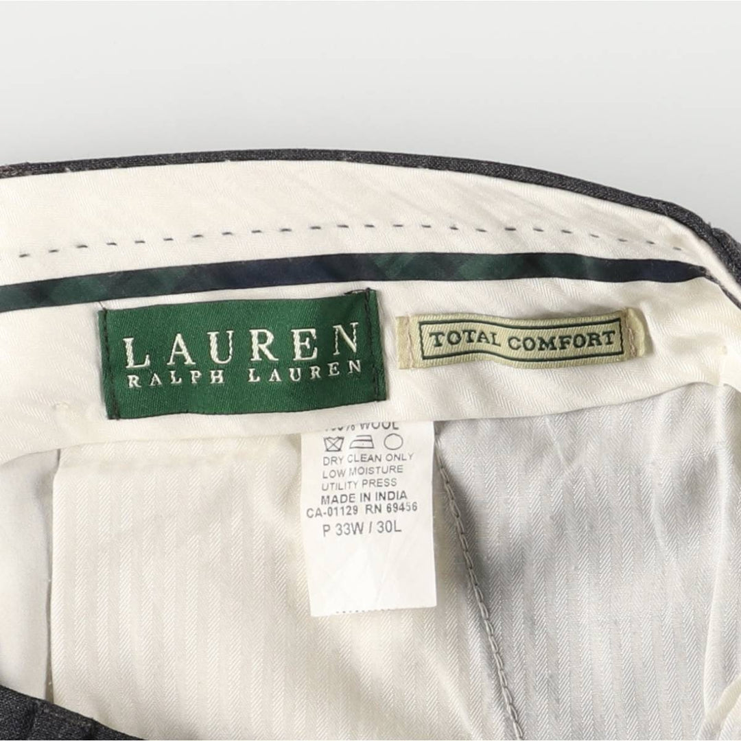 Ralph Lauren Lauren Wool Pants, Men's Slacks, Size W36 wool gray type Vintage Second Hand