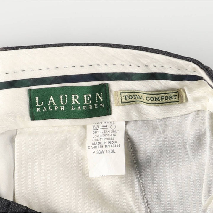 Ralph Lauren Lauren Wool Pants, Men's Slacks, Size W36 wool gray type Vintage Second Hand