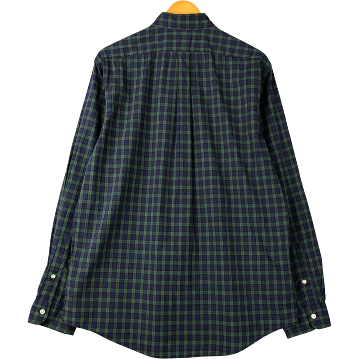 Ralph Lauren Classic Fit Long Sleeve Button Down Check Shirt Men's Size L unclear navy blue type Vintage Second Hand