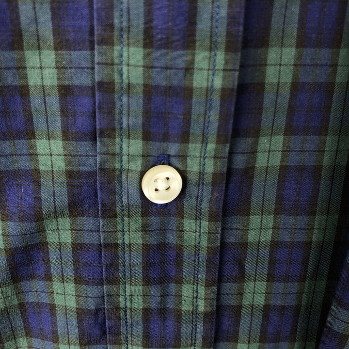 Ralph Lauren Classic Fit Long Sleeve Button Down Check Shirt Men's Size L unclear navy blue type Vintage Second Hand