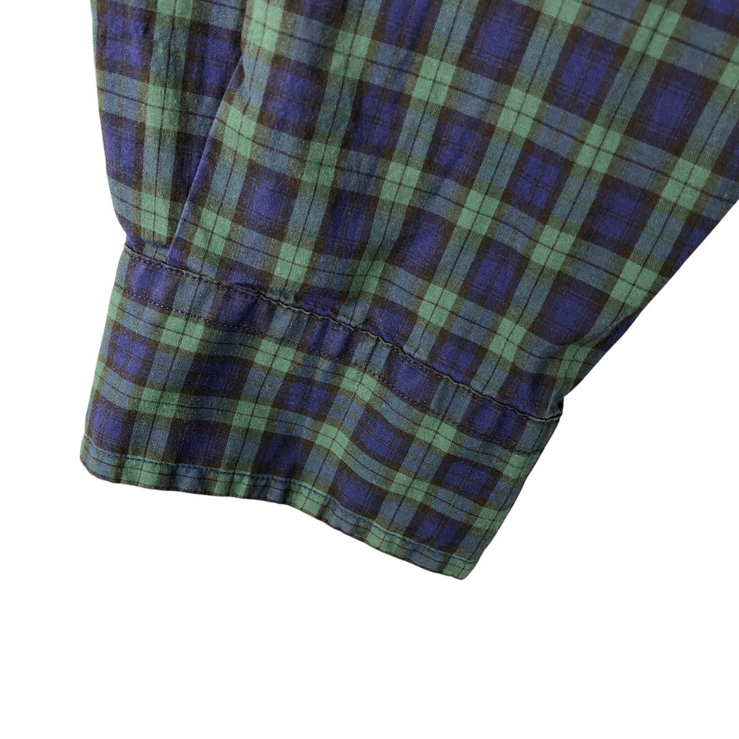 Ralph Lauren Classic Fit Long Sleeve Button Down Check Shirt Men's Size L unclear navy blue type Vintage Second Hand