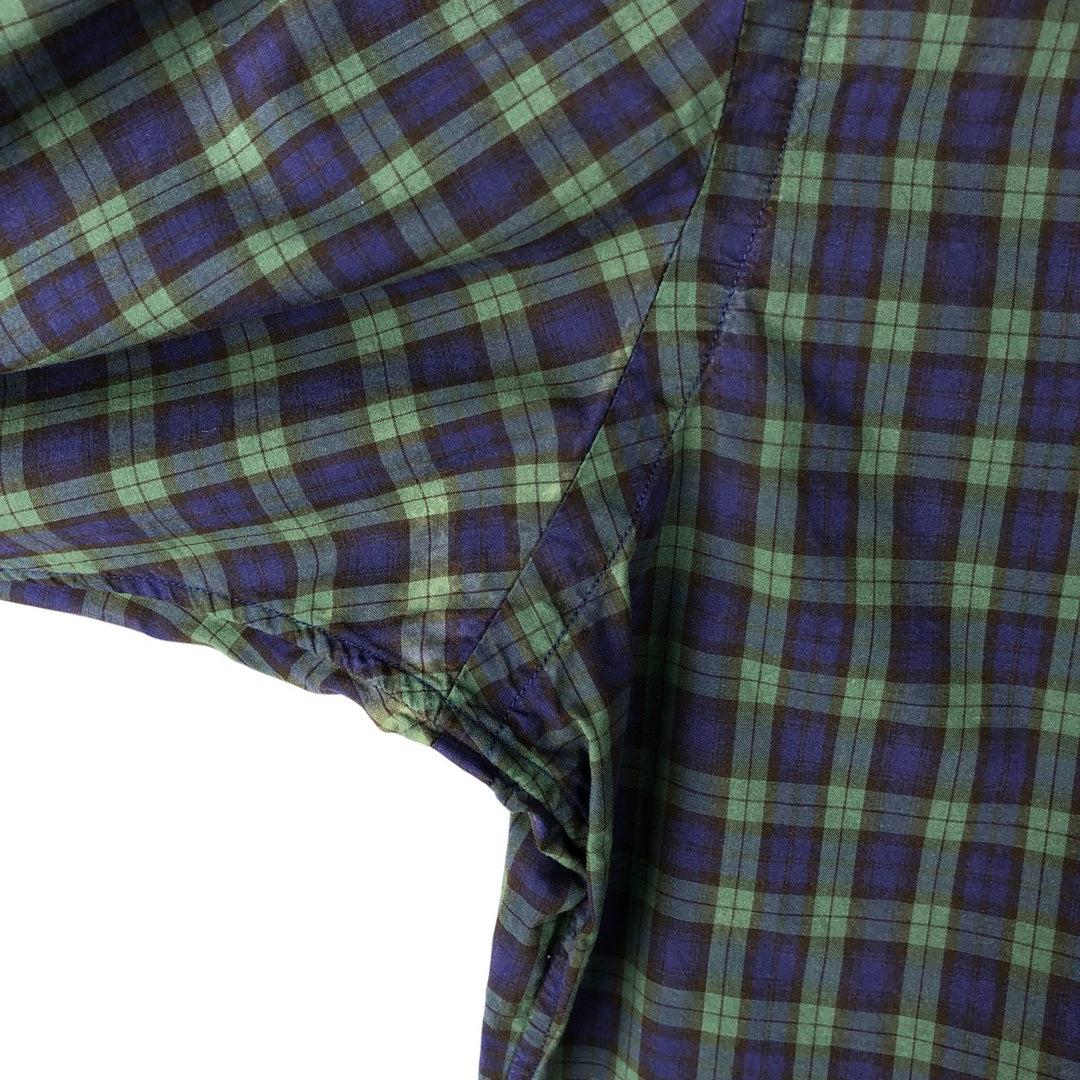 Ralph Lauren Classic Fit Long Sleeve Button Down Check Shirt Men's Size L unclear navy blue type Vintage Second Hand