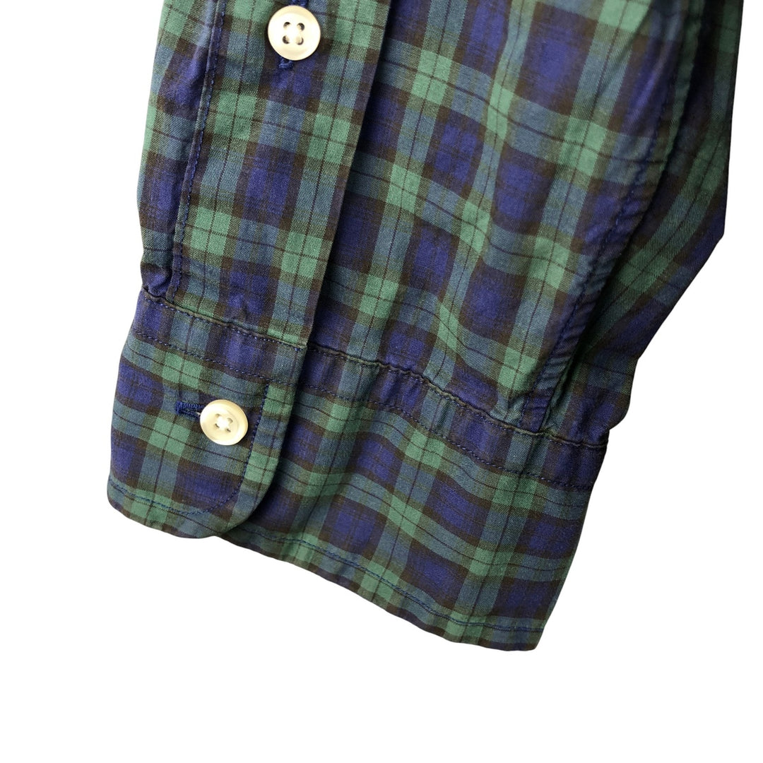 Ralph Lauren Classic Fit Long Sleeve Button Down Check Shirt Men's Size L unclear navy blue type Vintage Second Hand
