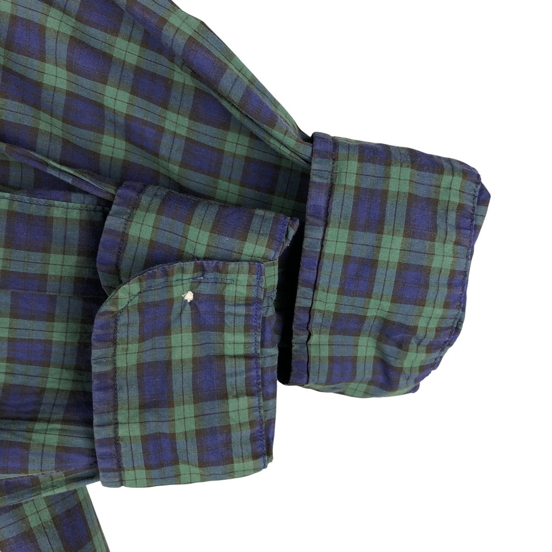Ralph Lauren Classic Fit Long Sleeve Button Down Check Shirt Men's Size L unclear navy blue type Vintage Second Hand