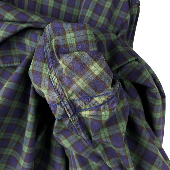 Ralph Lauren Classic Fit Long Sleeve Button Down Check Shirt Men's Size L unclear navy blue type Vintage Second Hand