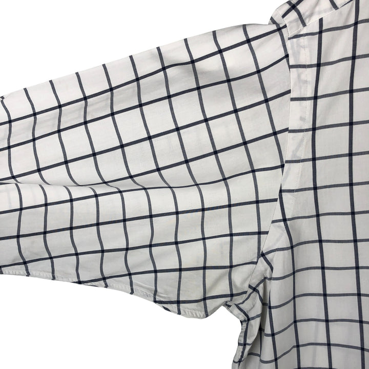 Ralph Lauren Golf Tilden long-sleeved button-down check shirt, men's size L cotton white type Vintage Second Hand