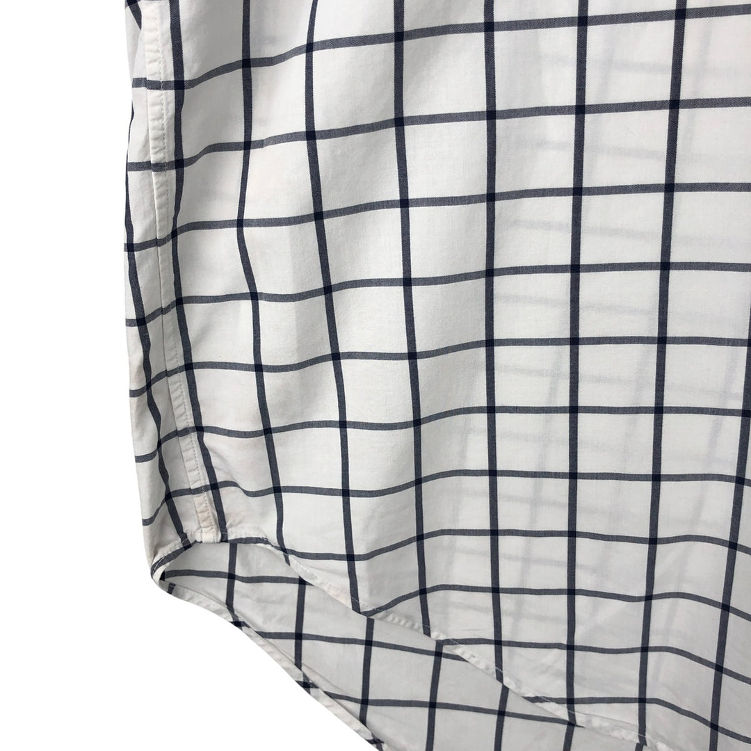 Ralph Lauren Golf Tilden long-sleeved button-down check shirt, men's size L cotton white type Vintage Second Hand