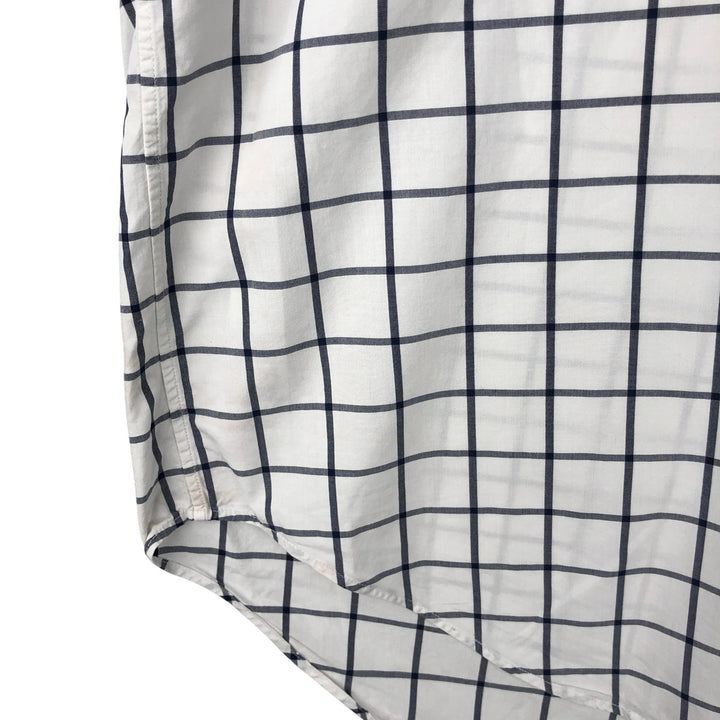 Ralph Lauren Golf Tilden long-sleeved button-down check shirt, men's size L cotton white type Vintage Second Hand
