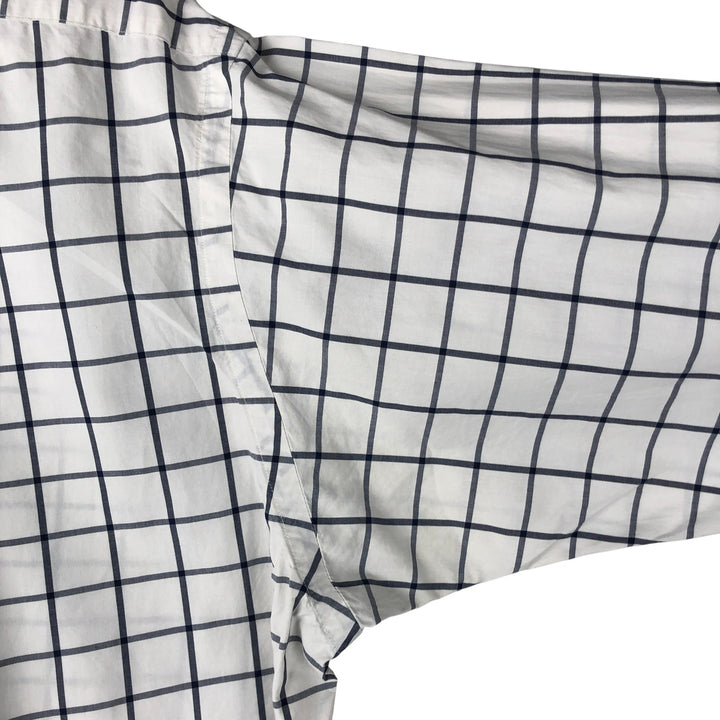 Ralph Lauren Golf Tilden long-sleeved button-down check shirt, men's size L cotton white type Vintage Second Hand