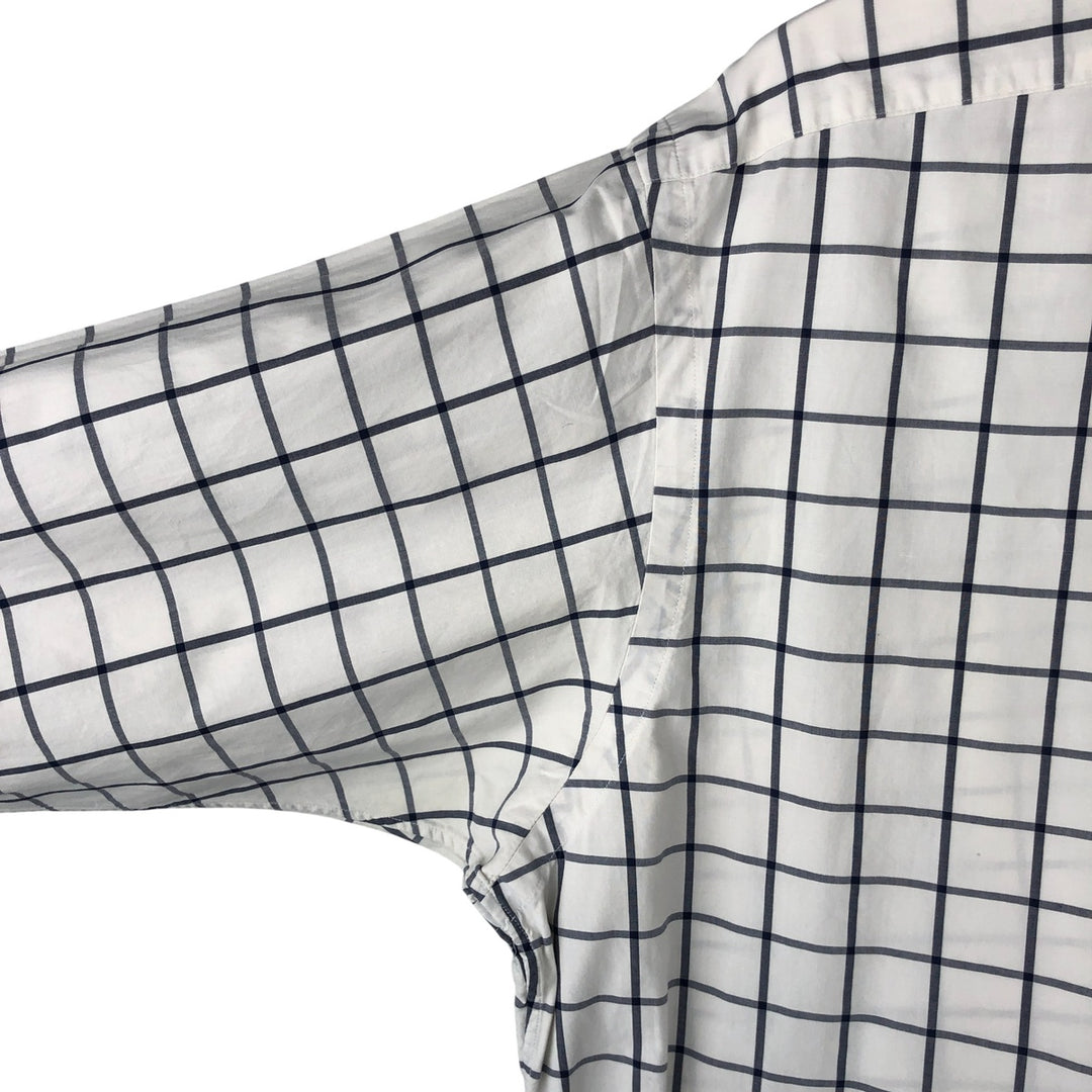 Ralph Lauren Golf Tilden long-sleeved button-down check shirt, men's size L cotton white type Vintage Second Hand